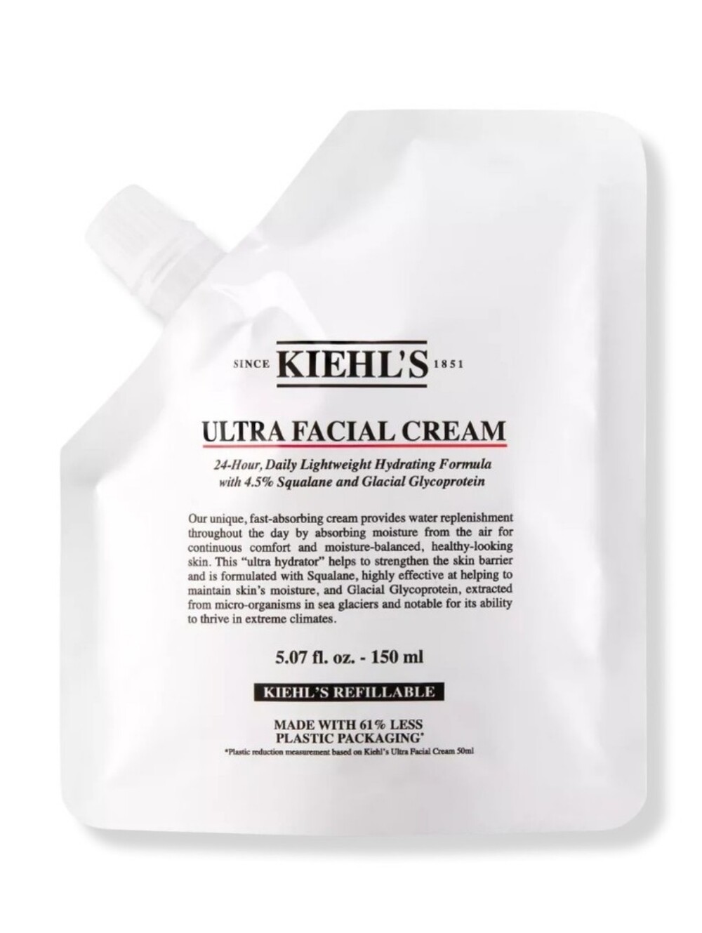 NWT KIEHLS ULTRA FACIAL CREAM MOISTURIZER 5 0Z REFILL POUCH
